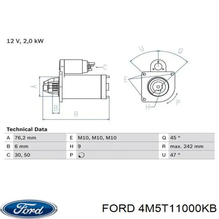 Стартер двигателя Ford 4M5T11000KB