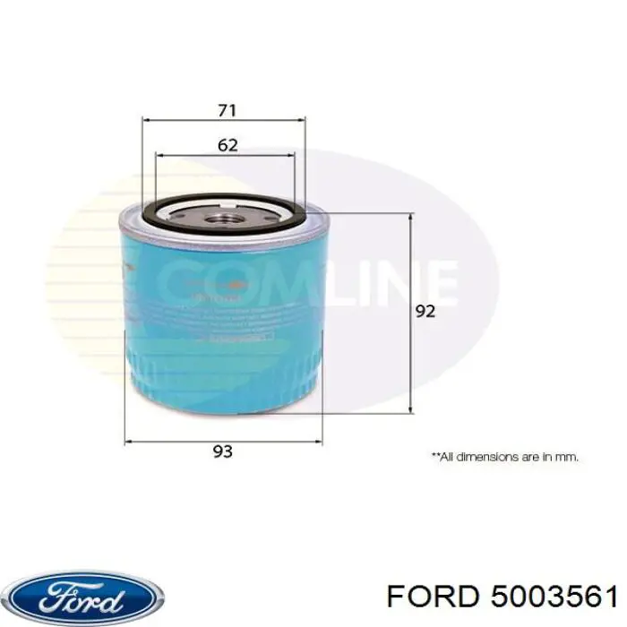 Фильтр очистки масла центробежный Ford 5003561 цена, от 3.95 USD