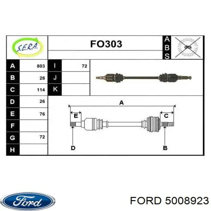 5008923 Ford amortecedor dianteiro