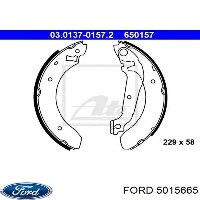 5015665 Ford задние барабанные колодки