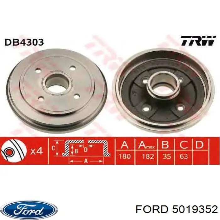 1632740 Ford silenciador, parte central