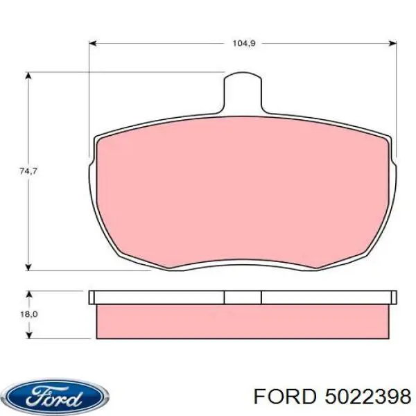 Купить 5022398 Ford Колодки тормозные