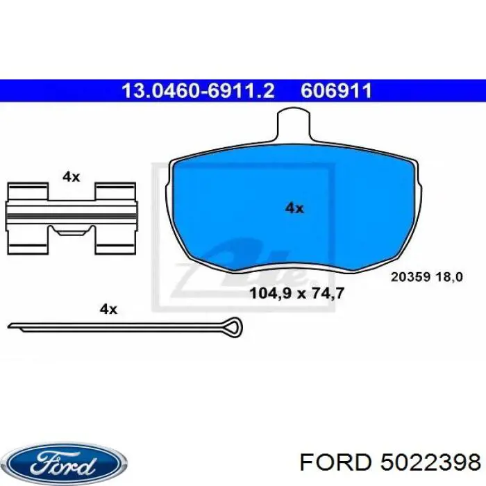 Колодки Ford 5022398 цена, от 15.49 USD