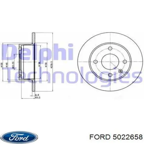 5022658 Ford диск тормозной передний