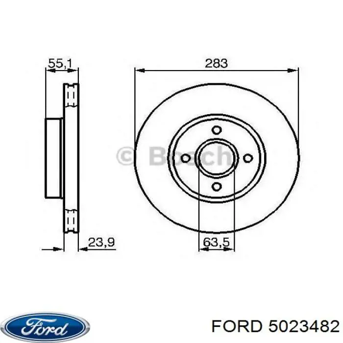 Передние тормозные диски 5023482 Ford