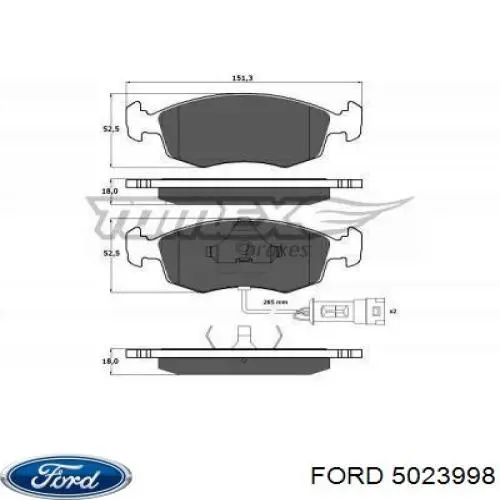 Передние тормозные колодки 5023998 Ford