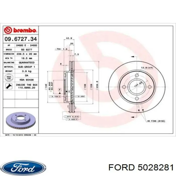 5028281 Ford Диск тормозной передний