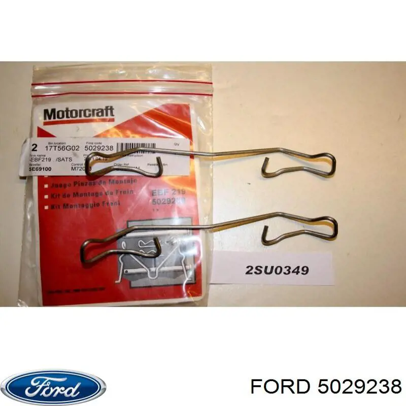 Комплект пружинок крепления дисковых колодок, передних Ford 5029238 цена, от 6.60 USD