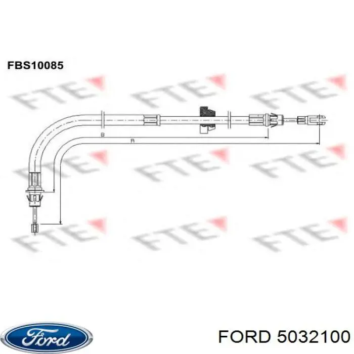Трос ручного тормоза передний Ford 5032100 цена, от 21.52 USD