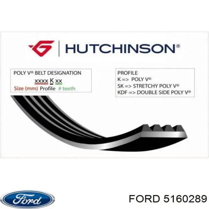 Клиновый ремень Ford 5160289 цена, от 14.36 USD