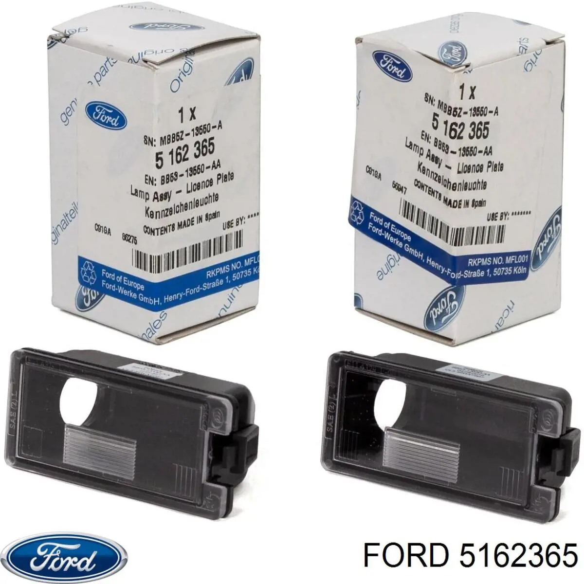 Фонарь подсветки номерного знака 5162365 Ford