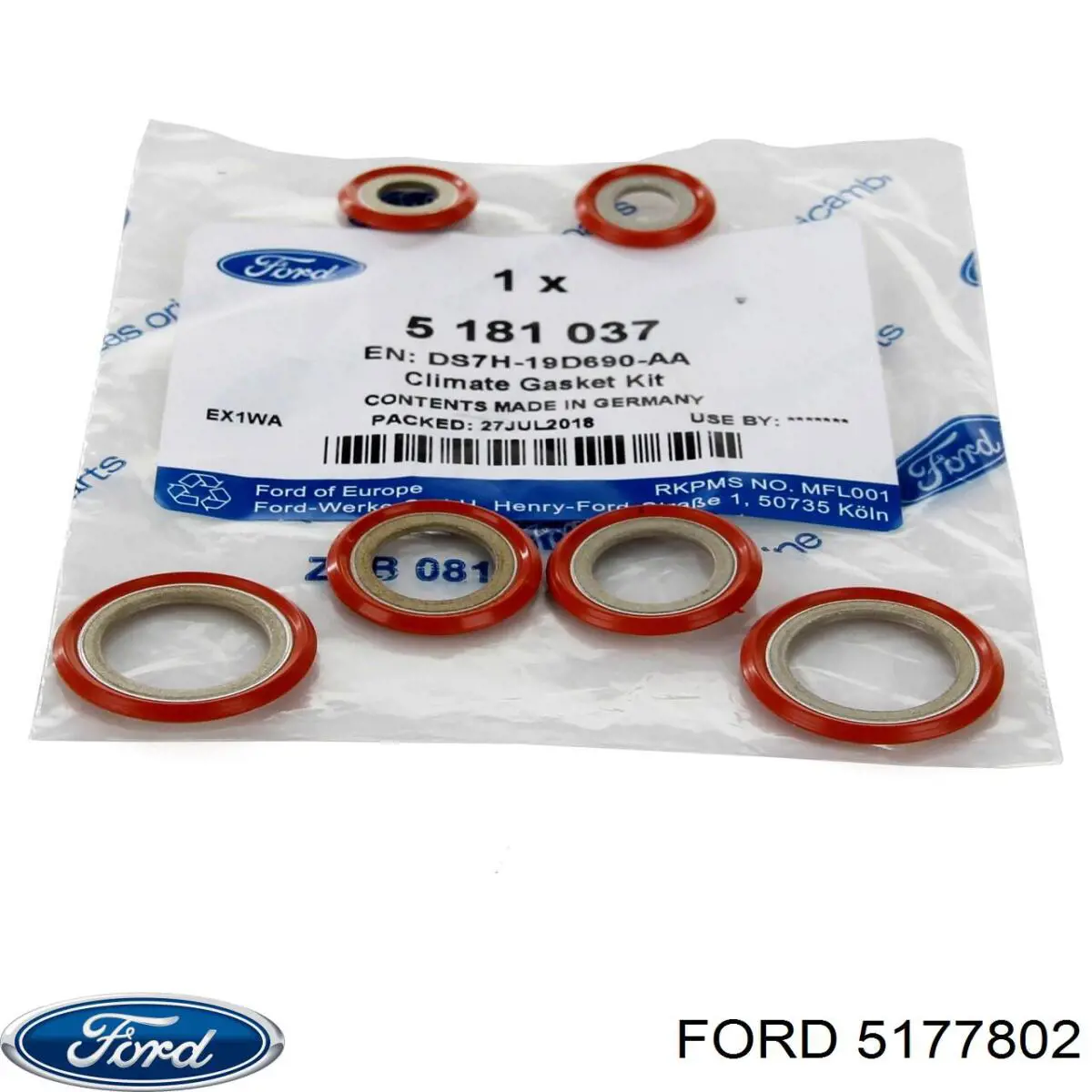 Vedante anular de tubo de aparelho de ar condicionado para Ford Fiesta 