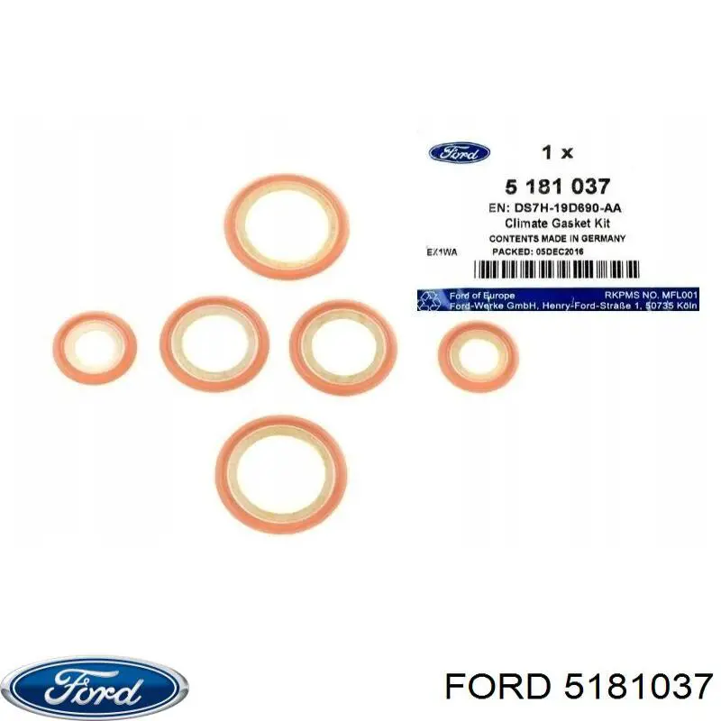 Кольцо уплотнительное трубки кондиционера на Ford Focus III 