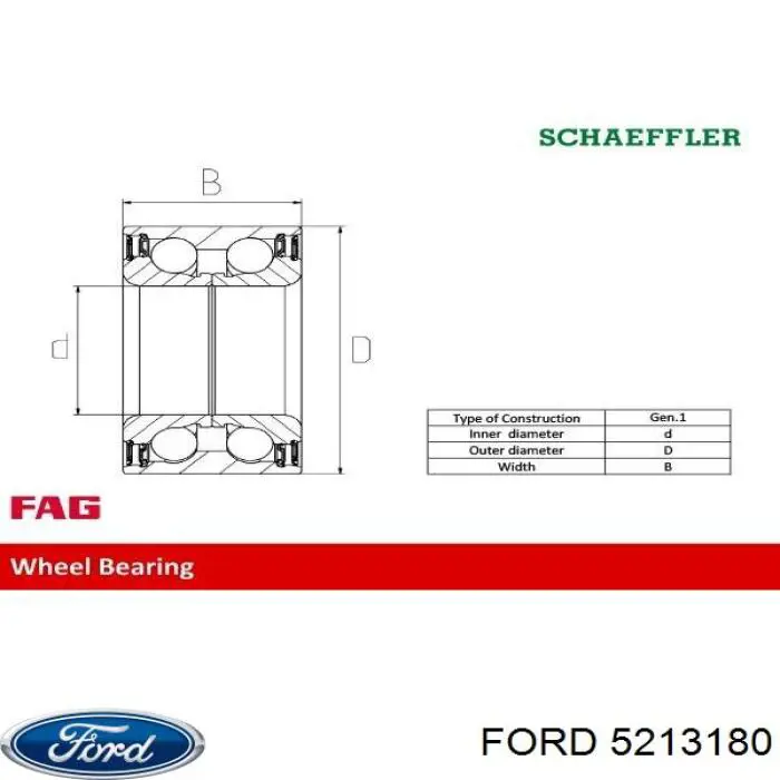 Купить 5213180 Ford Подшипник передней ступицы