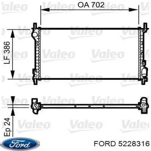 Радиатор 5228316 Ford