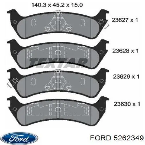 5262349 Ford колодки тормозные задние дисковые