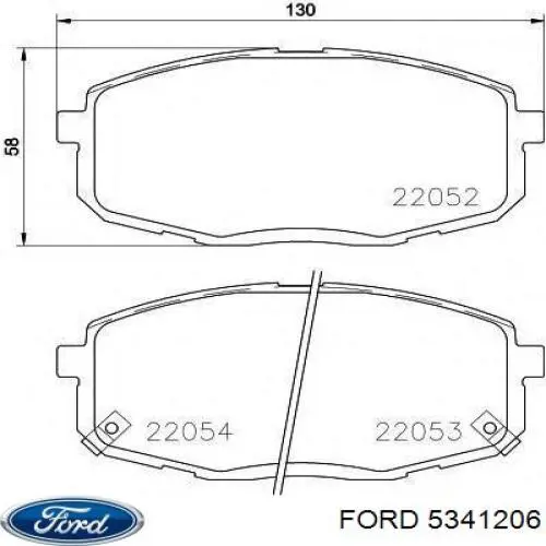 5341206 Ford колодки тормозные задние дисковые