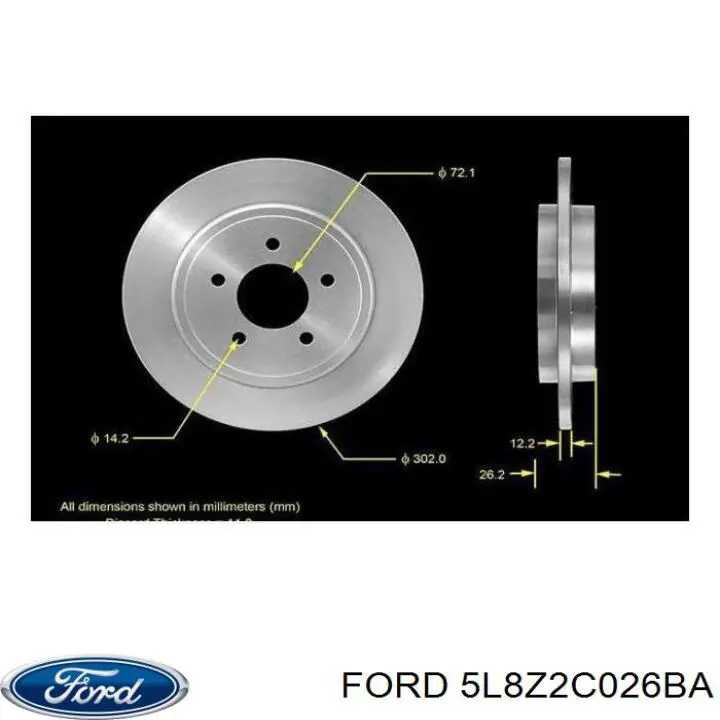 Тормозные диски 5L8Z2C026BA Ford