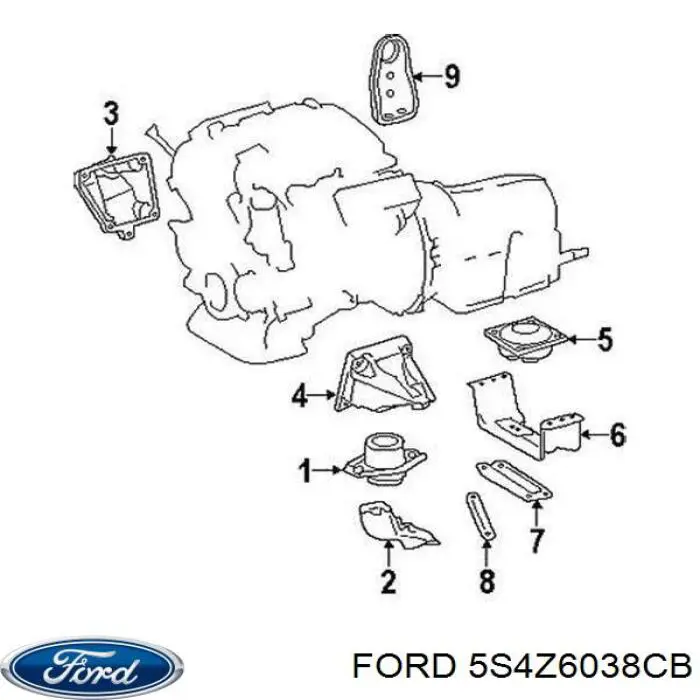 Подушка двигателя 5S4Z6038CB Ford