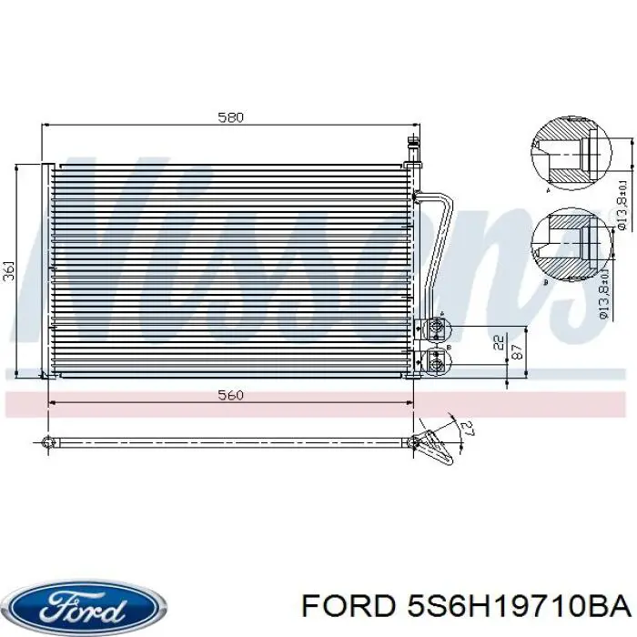 Купить 5S6H19710BA Ford Радиатор системы охлаждения кондиционера
