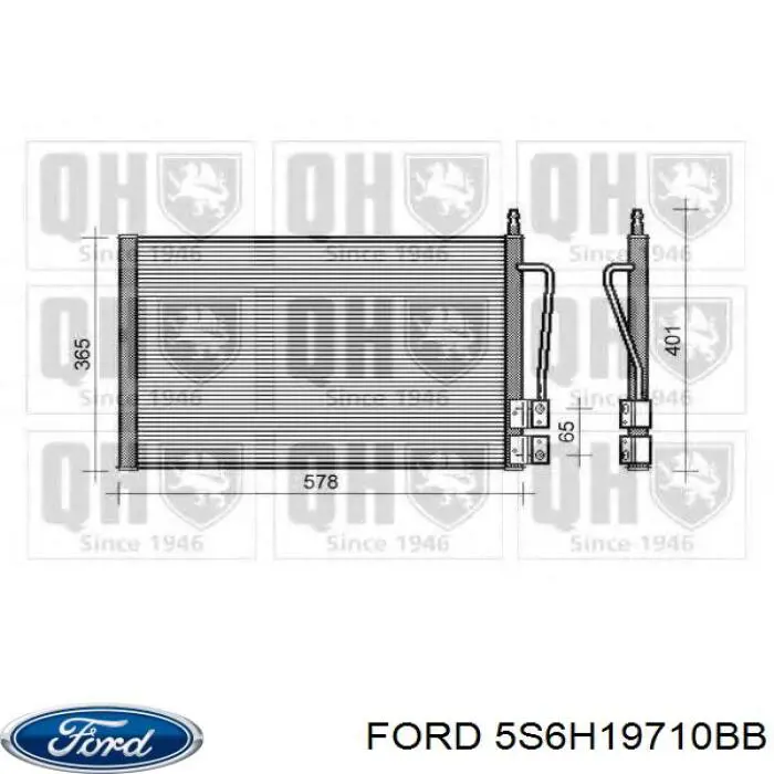 Радиатор охлаждения кондиционера Ford 5S6H19710BB