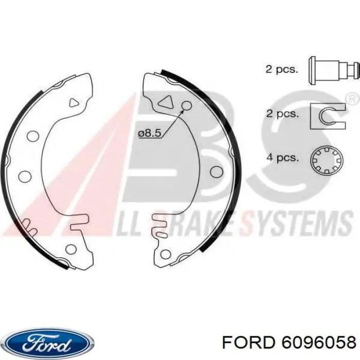 Задние барабанные колодки 6096058 Ford