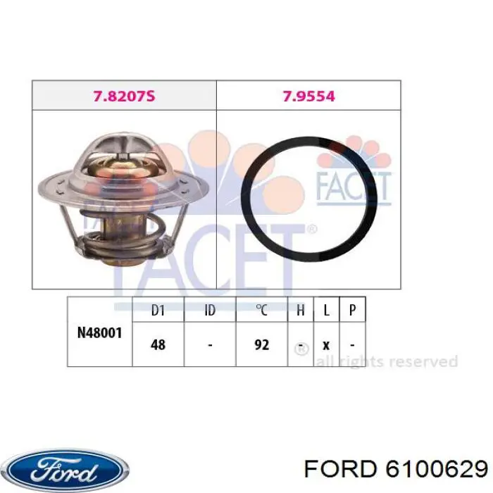 6100629 Ford термостат