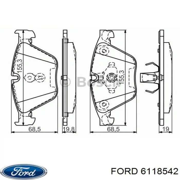 Глушитель задний 6118542 Ford