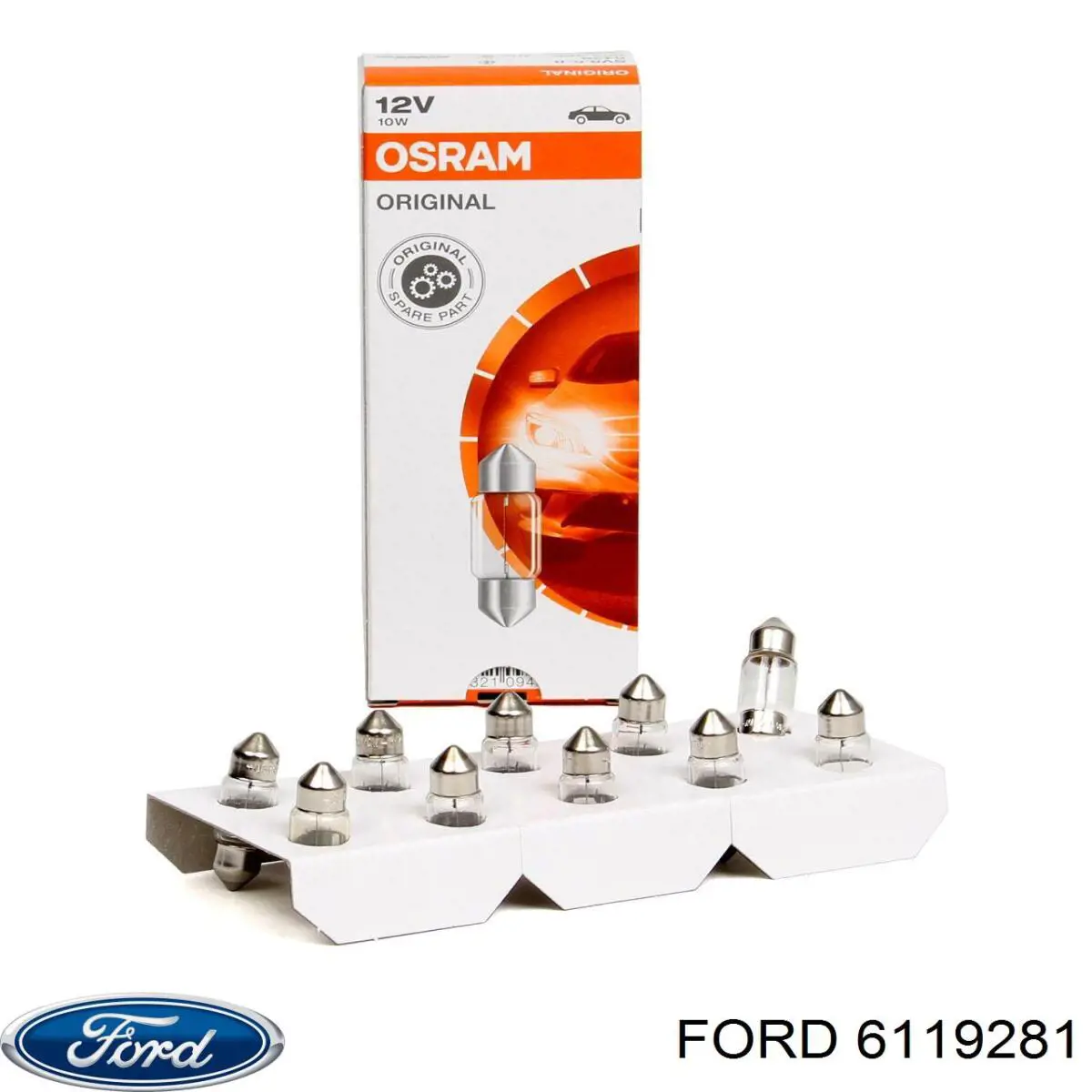 Лампочка плафона освещения салона/кабины Ford 6119281 цена, от 0.79 USD