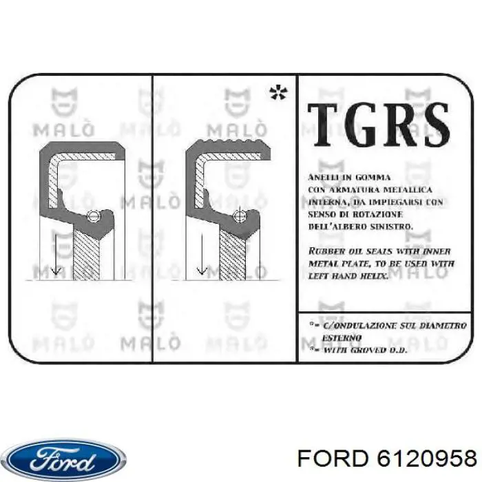 Купить 6120958 Ford Уплотнительное кольцо, универсальное