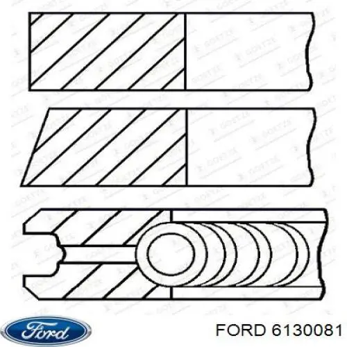 Кольца поршневые на 1 цилиндр, STD. FORD 6130081