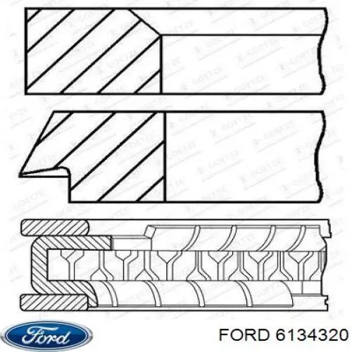 Кольца поршневые STD на 1 цилиндр Ford 6134320 цена, от 11.15 USD