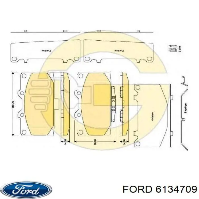 Тяга газа Ford 6134709 цена, от 145.91 USD
