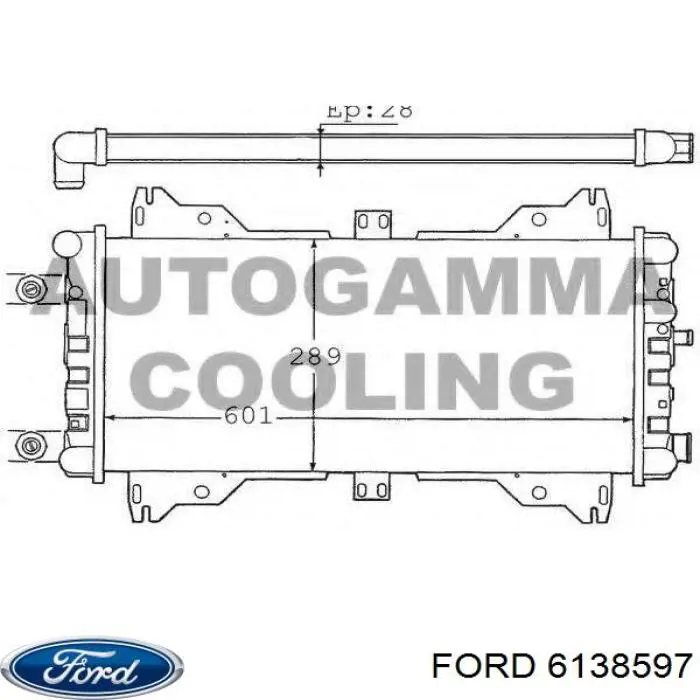 Радиатор охлаждения двигателя на Ford Escort  III 