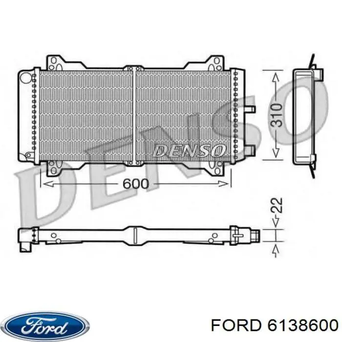 Радиатор 6138600 Ford