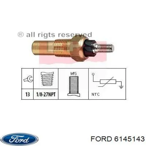 Купить 6145143 Ford Термодатчик охлаждающей жидкости