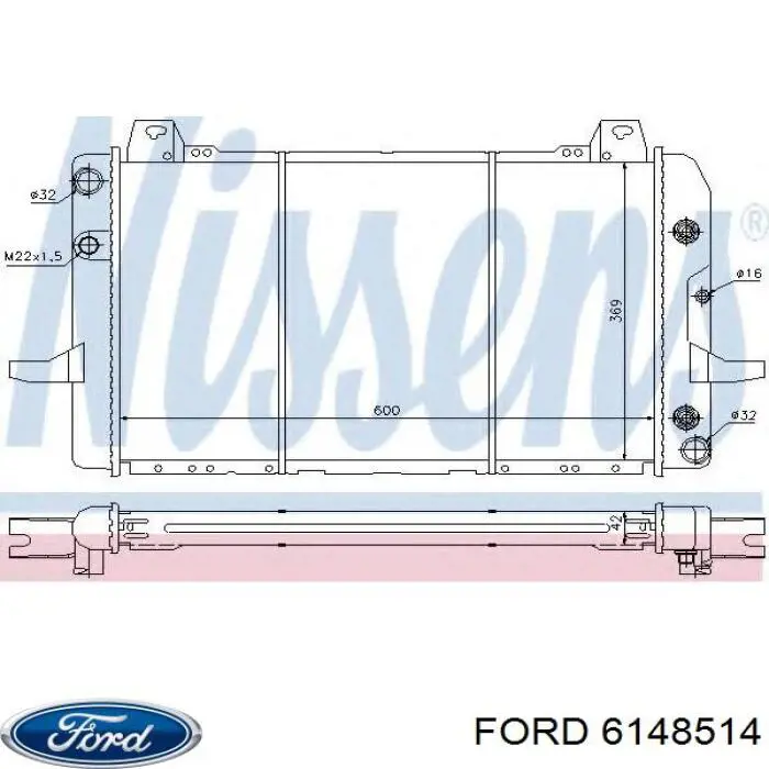 Радиатор охлаждения двигателя Ford 6148514 цена, от 134.70 USD