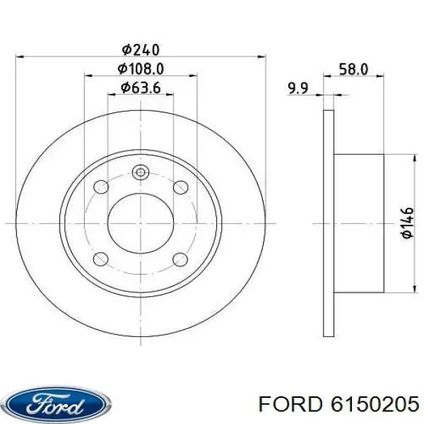 Тормоз дисковый передний Ford 6150205 цена, от 20.84 USD