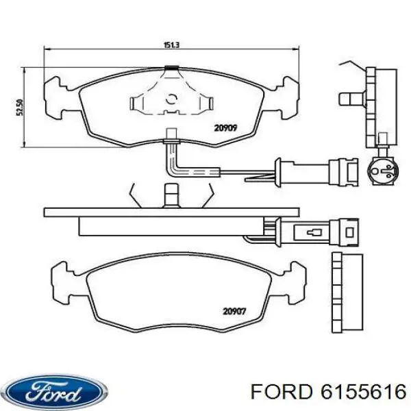 6155616 Ford колодки тормозные передние дисковые