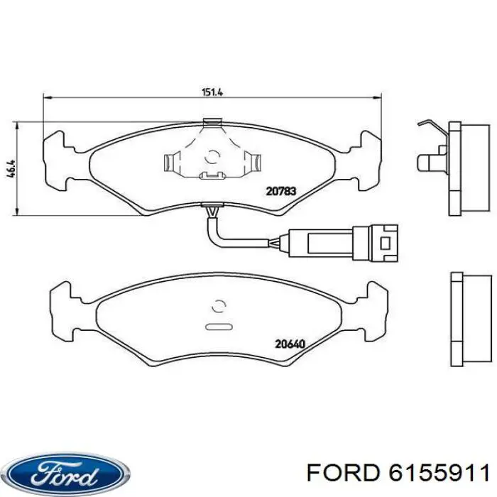 6155911 Ford передние тормозные колодки