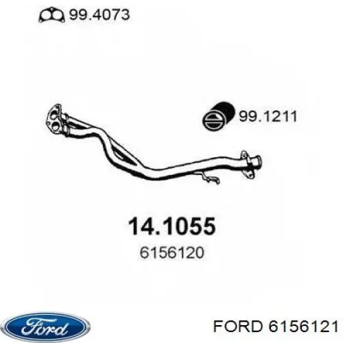 6129342 Ford tubo de admissão dianteiro (calças do silenciador)