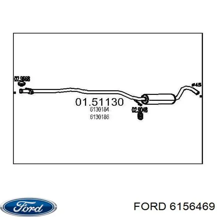 1495903 Ford глушитель, центральная часть