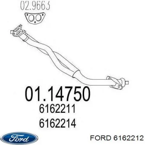 Трубы приемные (штаны) Ford 6162214 цена, от 36.56 USD