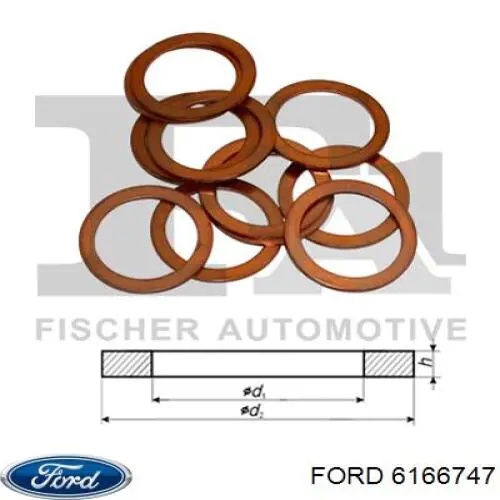 6166747 Ford кольцо уплотнительное штуцера обратного шланга форсунки