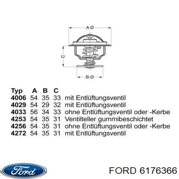 6176366 Ford Авто термостат
