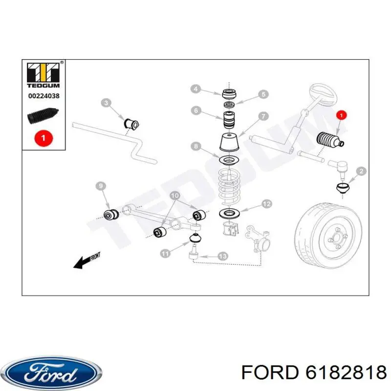 Пыльник тяги Ford 6182818 цена, от 5.77 USD