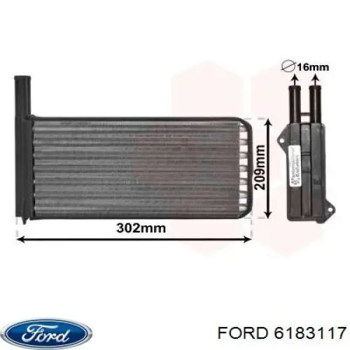 Радиатор печки 6183117 Ford