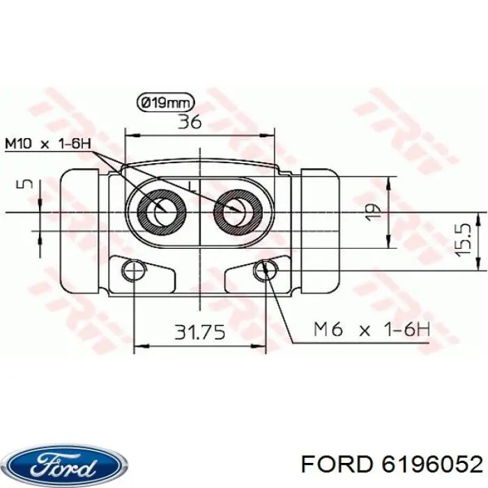 Цилиндр тормозной колесный 6196052 Ford