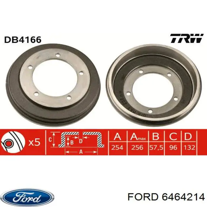 Купить 6464214 Ford Тормозной барабан
