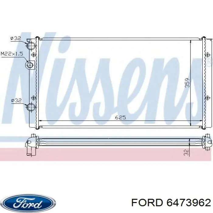 Радиатор 6473962 Ford